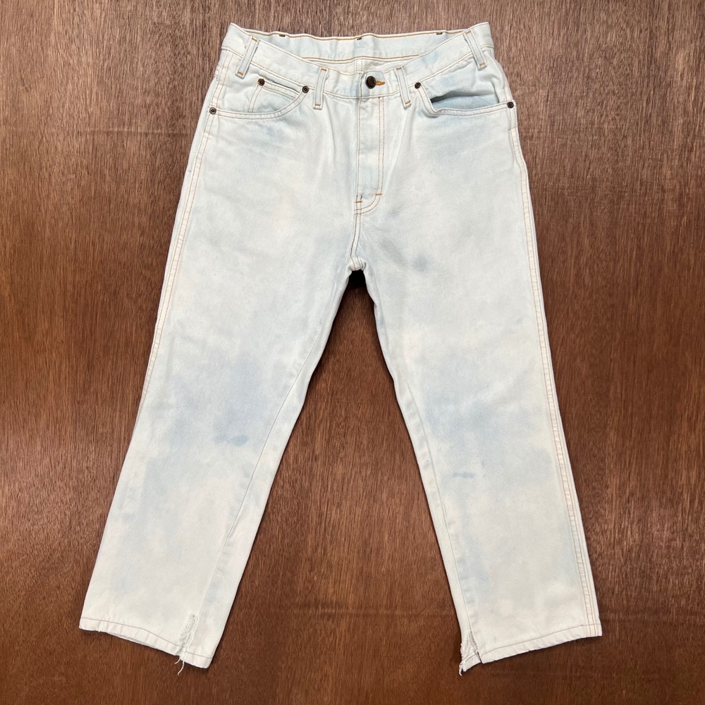 Vintage Dickies Bleach Wash Straight Leg Workwear Jeans 32x25 Frayed Hem